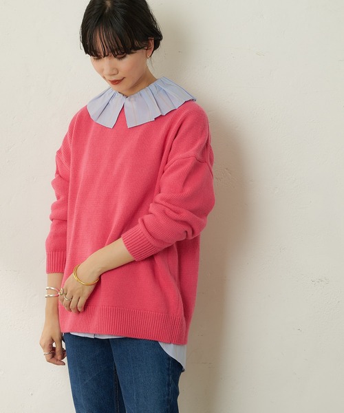 SHENERY（シーナリー）の「バックスリットニットプルオーバー（ニット/セーター・レディース・グリーン/ピンク・FREE）」の7枚目の写真