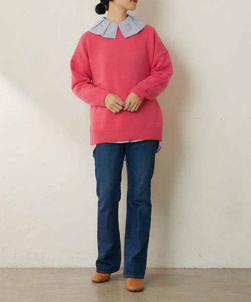 SHENERY（シーナリー）の「バックスリットニットプルオーバー（ニット/セーター・レディース・グリーン/ピンク・FREE）」の11枚目の写真