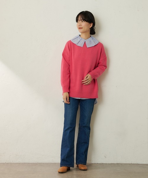 SHENERY（シーナリー）の「バックスリットニットプルオーバー（ニット/セーター・レディース・グリーン/ピンク・FREE）」の12枚目の写真