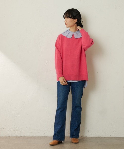 SHENERY（シーナリー）の「バックスリットニットプルオーバー（ニット/セーター・レディース・グリーン/ピンク・FREE）」の14枚目の写真