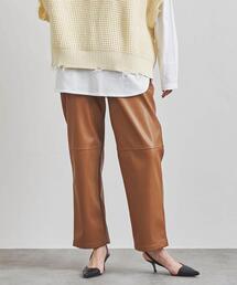 coen | フェイクレザーテーパードパンツ(その他パンツ)