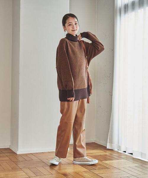 coen（コーエン）の「フェイクレザーテーパードパンツ（その他パンツ・レディース・ブラック/ブラウン・MEDIUM/LARGE）」の14枚目の写真