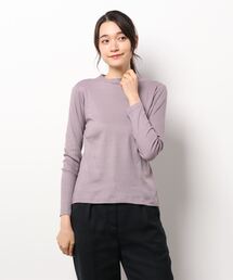 earth music&ecology | チェーン柄リブ長袖ハイネックプルオーバー ＊(Tシャツ/カットソー)
