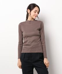 earth music&ecology | チェーン柄リブ長袖ハイネックプルオーバー ＊(Tシャツ/カットソー)