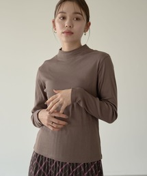 earth music&ecology | チェーン柄リブ長袖ハイネックプルオーバー ＊(Tシャツ/カットソー)