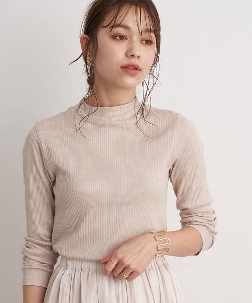 earth music&ecology(アースミュージックアンドエコロジー)の「チェーン柄リブ長袖ハイネックプルオーバー *(Tシャツ/カットソー・レディース・ブラック/ブラウン/オフホワイト/ミント/ラベンダー/ライトベージュ・S/M)」の5枚目の写真