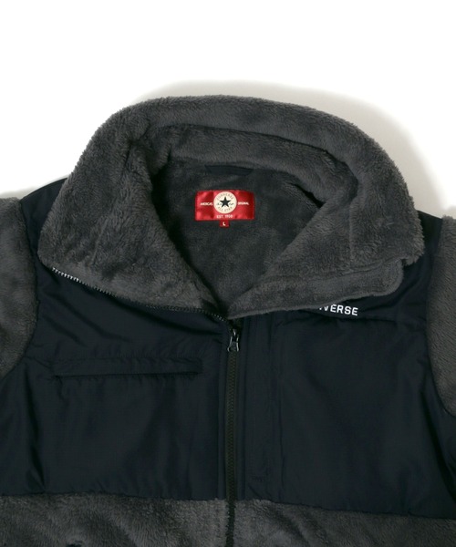 CONVERSE（コンバース）の「CONVERSE/コンバース ボアフリース 切替 フルジップスタンドジャケット（ブルゾン・メンズ・ブラック/ベージュ/カーキ/チャコール/ベージュ系その他・LL/M/L）」の15枚目の写真