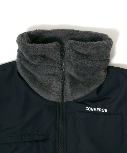 CONVERSE（コンバース）の「CONVERSE/コンバース ボアフリース 切替 フルジップスタンドジャケット（ブルゾン・メンズ・ブラック/ベージュ/カーキ/チャコール/ベージュ系その他・LL/M/L）」の21枚目の写真