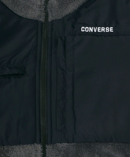 CONVERSE（コンバース）の「CONVERSE/コンバース ボアフリース 切替 フルジップスタンドジャケット（ブルゾン・メンズ・ブラック/ベージュ/カーキ/チャコール/ベージュ系その他・LL/M/L）」の19枚目の写真