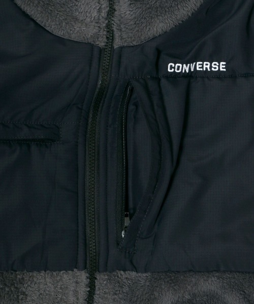 CONVERSE（コンバース）の「CONVERSE/コンバース ボアフリース 切替 フルジップスタンドジャケット（ブルゾン・メンズ・ブラック/ベージュ/カーキ/チャコール/ベージュ系その他・LL/M/L）」の8枚目の写真