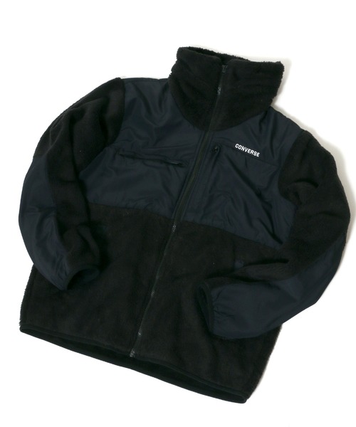 CONVERSE（コンバース）の「CONVERSE/コンバース ボアフリース 切替 フルジップスタンドジャケット（ブルゾン・メンズ・ブラック/ベージュ/カーキ/チャコール/ベージュ系その他・LL/M/L）」の20枚目の写真