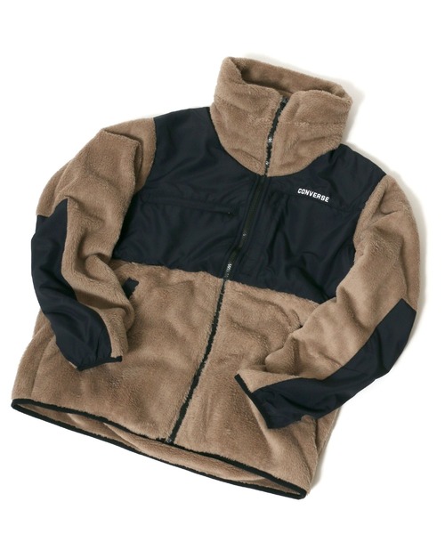 CONVERSE（コンバース）の「CONVERSE/コンバース ボアフリース 切替 フルジップスタンドジャケット（ブルゾン・メンズ・ブラック/ベージュ/カーキ/チャコール/ベージュ系その他・LL/M/L）」の7枚目の写真