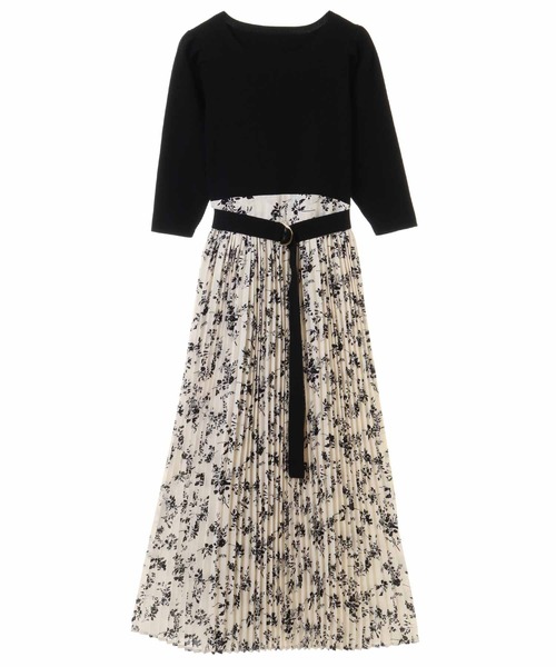 31 Sons de mode（トランテアン　ソン　ドゥ　モード）の「プリーツスカート×ニットドッキングワンピース（ワンピース・レディース・オフホワイト/ブラック・36）」の13枚目の写真