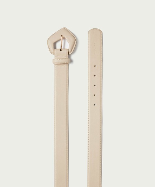 SISLEY（シスレー）の「フェイクレザーアシメバックルベルト（ベルト・レディース・ライトベージュ/ブラック・MEDIUM/LARGE/SMALL/X-SMALL）」の3枚目の写真