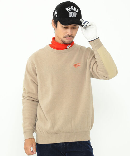 BEAMS GOLF ORANGE LABEL / 中綿 切替 プルオーバー ニット