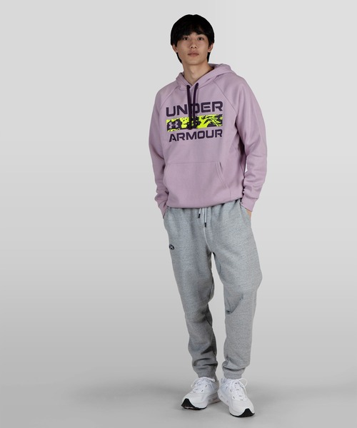 UNDER ARMOUR(アンダーアーマー)の「UAライバルフリース フーディー シグネチャー(トレーニング/メンズ)(スウェット・メンズ・ブラック/スモークピンク・XXL/3XL/S/L/XL/M)」の15枚目の写真