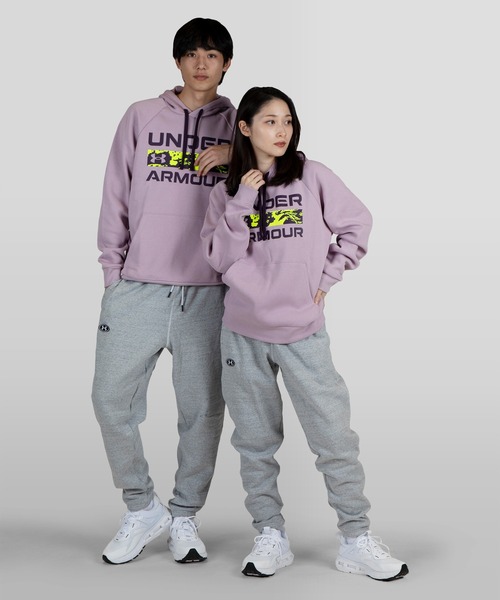 UNDER ARMOUR(アンダーアーマー)の「UAライバルフリース フーディー シグネチャー(トレーニング/メンズ)(スウェット・メンズ・ブラック/スモークピンク・XXL/3XL/S/L/XL/M)」の8枚目の写真