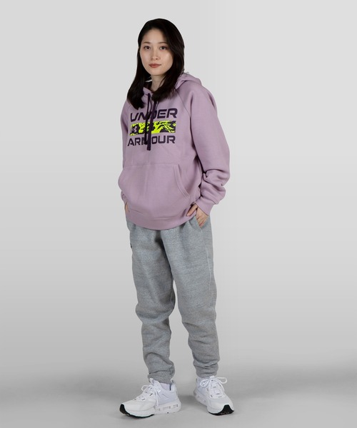UNDER ARMOUR(アンダーアーマー)の「UAライバルフリース フーディー シグネチャー(トレーニング/メンズ)(スウェット・メンズ・ブラック/スモークピンク・XXL/3XL/S/L/XL/M)」の5枚目の写真