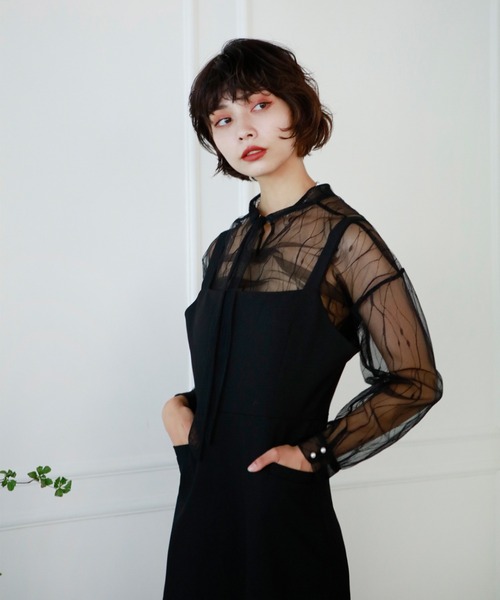 Leja（レジャ）の「【LEJA】シースルー刺繍入りトップス（シャツ