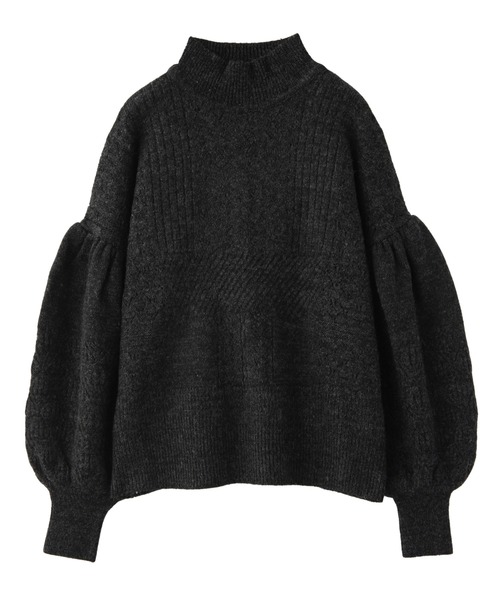 KOH.style（コースタイル）の「透かし柄編みニットトップス（ニット/セーター・レディース・ブラック/オフホワイト/パープル・FREE）」の3枚目の写真