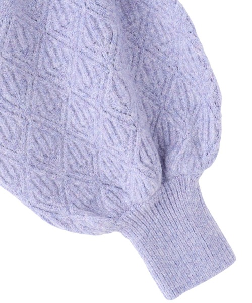 KOH.style（コースタイル）の「透かし柄編みニットトップス（ニット/セーター・レディース・ブラック/オフホワイト/パープル・FREE）」の12枚目の写真