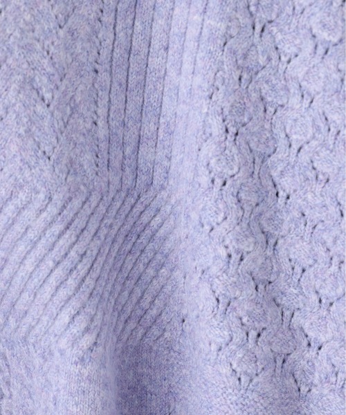 KOH.style（コースタイル）の「透かし柄編みニットトップス（ニット/セーター・レディース・ブラック/オフホワイト/パープル・FREE）」の14枚目の写真
