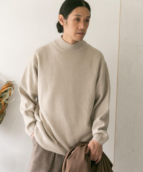 URBAN RESEARCH DOORS（アーバンリサーチドアーズ）の「ハミルトンウールハーフネックニット（ニット/セーター・メンズ・ダークブラウン/ベージュ/レッド・40/38）」の10枚目の写真