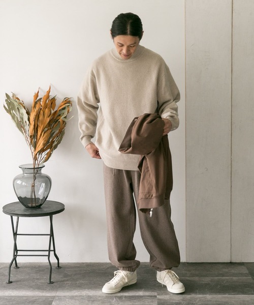 URBAN RESEARCH DOORS（アーバンリサーチドアーズ）の「ハミルトンウールハーフネックニット（ニット/セーター・メンズ・ダークブラウン/ベージュ/レッド・40/38）」の13枚目の写真