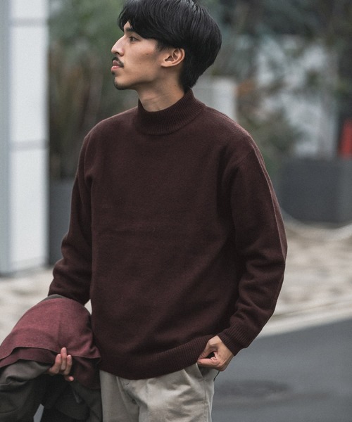 URBAN RESEARCH DOORS（アーバンリサーチドアーズ）の「ハミルトンウールハーフネックニット（ニット/セーター・メンズ・ダークブラウン/ベージュ/レッド・40/38）」の15枚目の写真