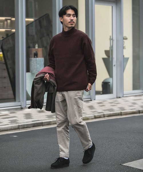 URBAN RESEARCH DOORS（アーバンリサーチドアーズ）の「ハミルトンウールハーフネックニット（ニット/セーター・メンズ・ダークブラウン/ベージュ/レッド・40/38）」の18枚目の写真