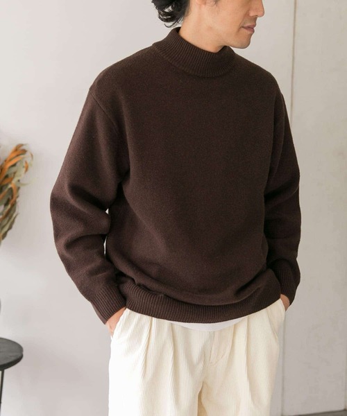 URBAN RESEARCH DOORS（アーバンリサーチドアーズ）の「ハミルトンウールハーフネックニット（ニット/セーター・メンズ・ダークブラウン/ベージュ/レッド・40/38）」の20枚目の写真