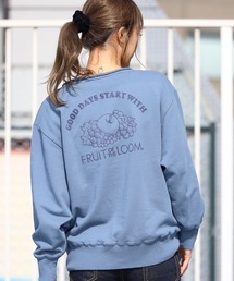 FRUIT OF THE LOOM（フルーツオブザルーム）の「FRUIT OF THE LOOM/フルーツオブザルーム フロッキープリント ボートネックトレーナー（スウェット・メンズ）」