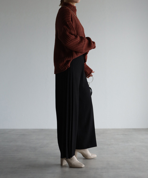amini(アミニ)の「【2021-2022 A/W】片畦ロールニット(ニット/セーター・レディース・チャコールグレー/パープル/グリーン/グレイッシュベージュ/レンガ・MEDIUM)」の19枚目の写真