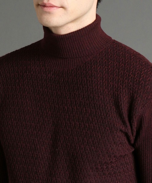 HIDEAWAYS NICOLE（ハイダウェイニコル）の「シェブロン柄オフタートルニット（ニット/セーター・メンズ・ブラック/オフホワイト/ブラウン系その他/ホワイト×ブラック/レッド系その他・MEDIUM/LARGE/X-LARGE）」の10枚目の写真