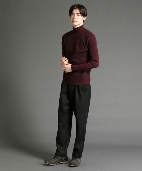 HIDEAWAYS NICOLE（ハイダウェイニコル）の「シェブロン柄オフタートルニット（ニット/セーター・メンズ・ブラック/オフホワイト/ブラウン系その他/ホワイト×ブラック/レッド系その他・MEDIUM/LARGE/X-LARGE）」の17枚目の写真