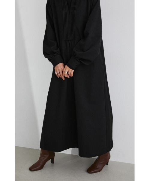 STYLEMIXER（スタイルミキサー）の「ビッグカラーピンタックフレアワンピース（ワンピース・レディース・ブラック/ブラウン・MEDIUM/SMALL）」の7枚目の写真