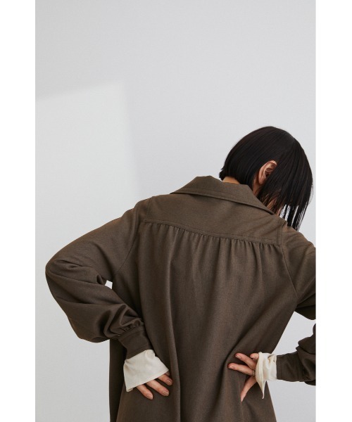 STYLEMIXER（スタイルミキサー）の「ビッグカラーピンタックフレアワンピース（ワンピース・レディース・ブラック/ブラウン・MEDIUM/SMALL）」の18枚目の写真