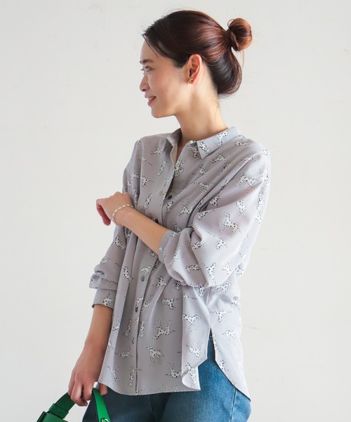 NOMBRE IMPAIR ダルメシアン柄ブラウス NOMBRE IMPAIR（ノンブルアンペール）の「ダルメシアン ロングシャツ