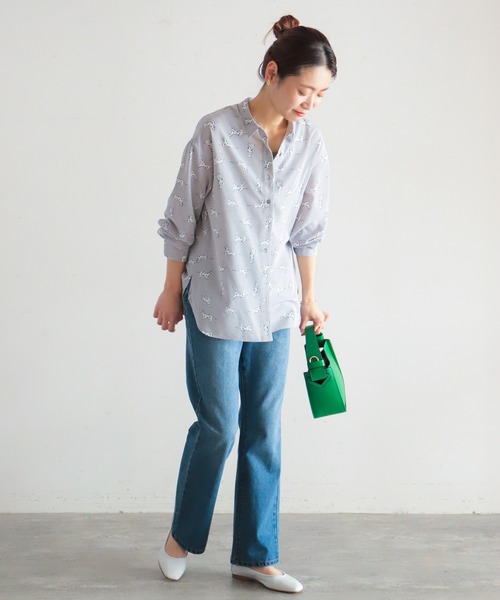 NOMBRE IMPAIR ダルメシアン柄ブラウス ダルメシアン柄ギャザーネックブラウス [C5242] - レディース