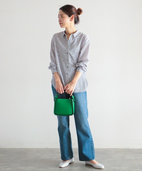 NOMBRE IMPAIR ダルメシアン柄ブラウス ダルメシアン柄ギャザーネックブラウス [C5242] - レディース