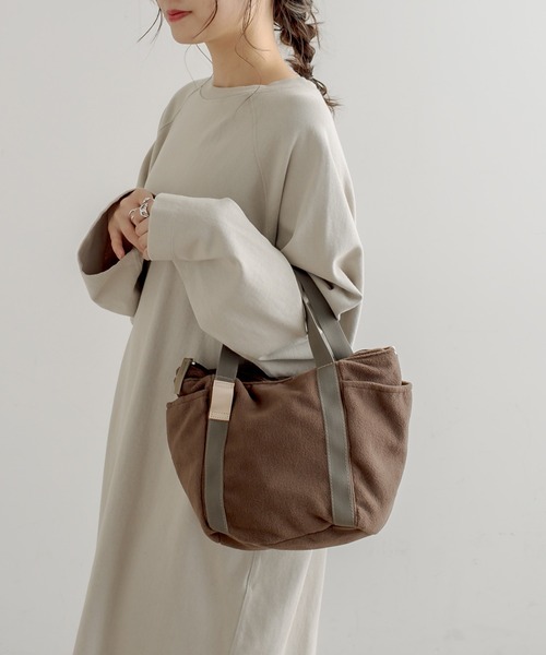 PUAL CE CIN（ピュアルセシン）の「WINTER SMAL TOTE／ボア スモールトートバッグ（トートバッグ・レディース・カーキ/ブラウン/ブラック/アイボリー・FREE）」の10枚目の写真