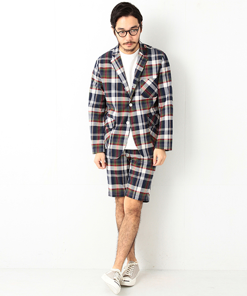 BEAMS JAPAN ビームスプラス シアサッカー テーラードジャケット M BEAMS JAPAN ビームスプラス シアサッカー テーラードジャケット