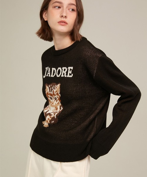 ROCKET x LUNCH(ロケットアンドランチ)の「ROCKET×LUNCH/R CAT JADORE プルオーバー 2237859(ニット/セーター・レディース・ブラック/ライトグリーン・SMALL)」の17枚目の写真