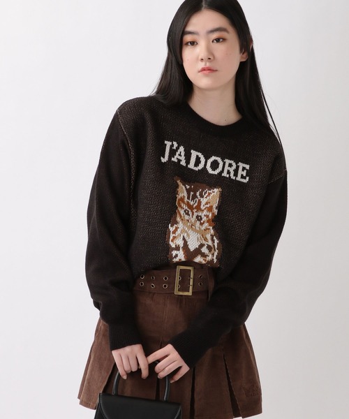 ROCKET x LUNCH(ロケットアンドランチ)の「ROCKET×LUNCH/R CAT JADORE プルオーバー 2237859(ニット/セーター・レディース・ブラック/ライトグリーン・SMALL)」の4枚目の写真