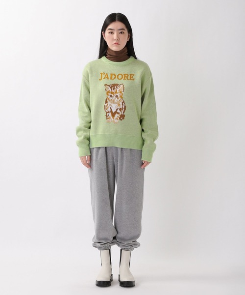 ROCKET x LUNCH(ロケットアンドランチ)の「ROCKET×LUNCH/R CAT JADORE プルオーバー 2237859(ニット/セーター・レディース・ブラック/ライトグリーン・SMALL)」の5枚目の写真