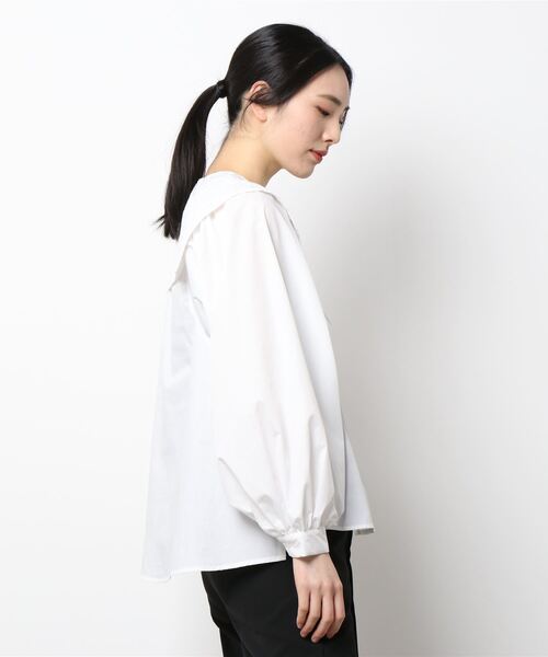 PICCIN（ピッチン）の「襟付きブラウス（シャツ/ブラウス・レディース・ブラック/オフホワイト・M/L）」の3枚目の写真