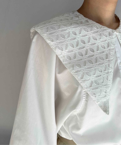 PICCIN（ピッチン）の「襟付きブラウス（シャツ/ブラウス・レディース・ブラック/オフホワイト・M/L）」の9枚目の写真