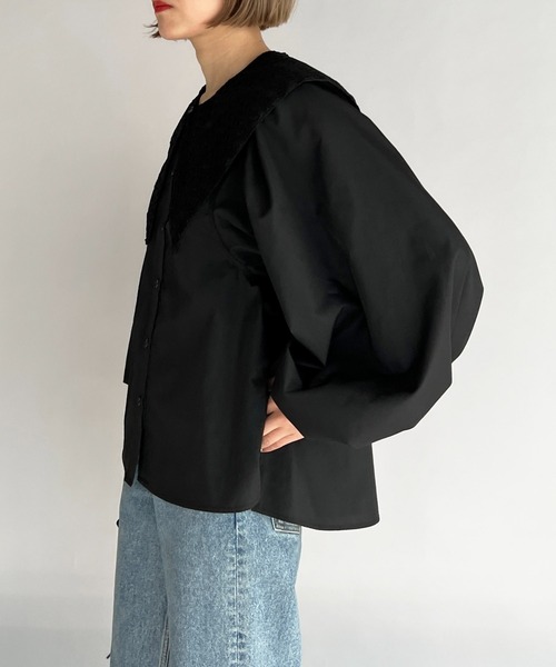 PICCIN（ピッチン）の「襟付きブラウス（シャツ/ブラウス・レディース・ブラック/オフホワイト・M/L）」の18枚目の写真