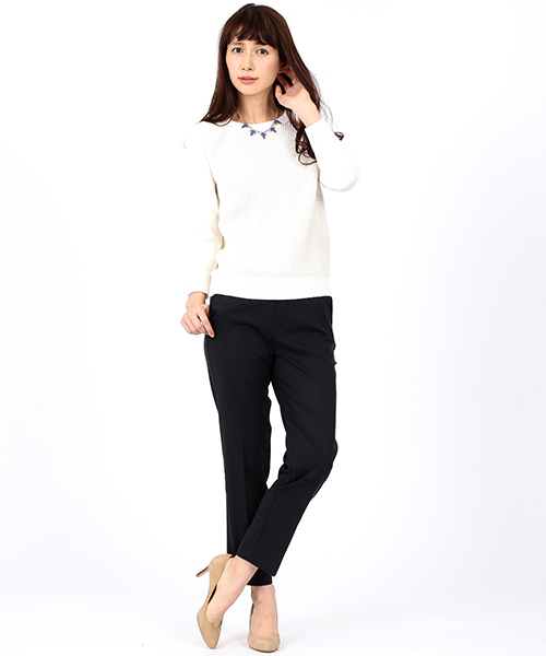 BEAMS LIGHTS Women's（ビームスライツ ウィメンズ）の「BEAMS LIGHTS / あぜ編プルオーバー（ニット/セーター・レディース・オフホワイト/ネイビー/その他1・FREE）」の20枚目の写真