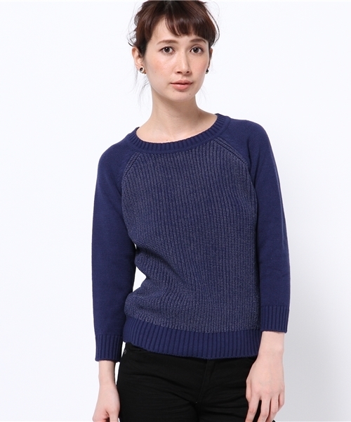 BEAMS LIGHTS Women's（ビームスライツ ウィメンズ）の「BEAMS LIGHTS / あぜ編プルオーバー（ニット/セーター・レディース・オフホワイト/ネイビー/その他1・FREE）」の16枚目の写真